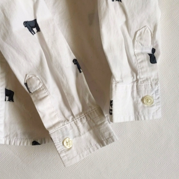 joe fresh gorilla print button down collared cotton shirt 2T toddler boys - Picture 4 of 6